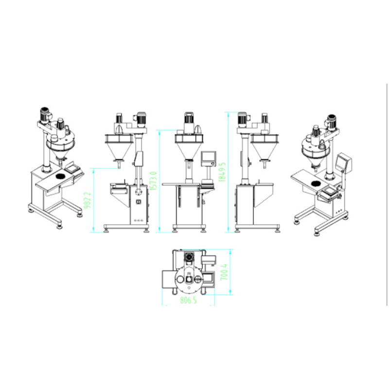 MPB-X semi-Auto Modular Aliquam Steel Pulvis Packaging Machina
